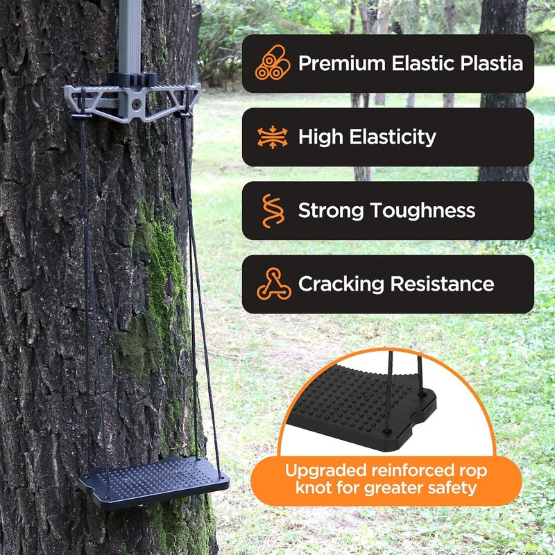 Panbofoda Climbing Stick Aider for Hunting, Daisy Chain Single Step Aider, Lightweight Rope Ladder Tree Stand Step, Non-Slip Tree Climbing Sticks, Saddle Hunting Accessories, and Tree Climbing Gear 2PC - Image 2